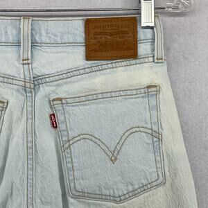 LEVIS Jeans Womens 25x28 Premium Denim Wedgie Straight Ankle Button Fly Blue